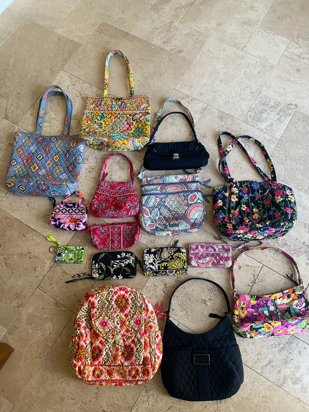 Vera Bradley Lot 15 pcs. Wallet Backpack Tote  Makeup Bag Office School Summer